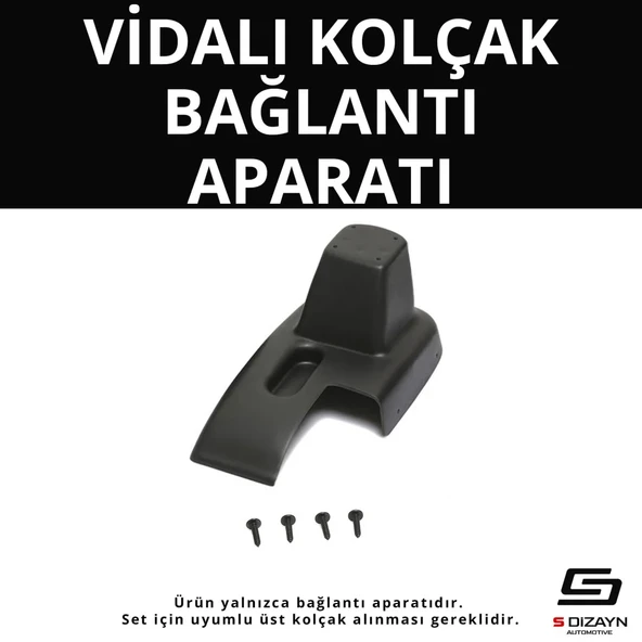 S-Dizayn Ford Courier ABS Vidalı Kol Dayama Kolçak Alt Adaptör 2014-2022 A+Kalite ürün görseli 1