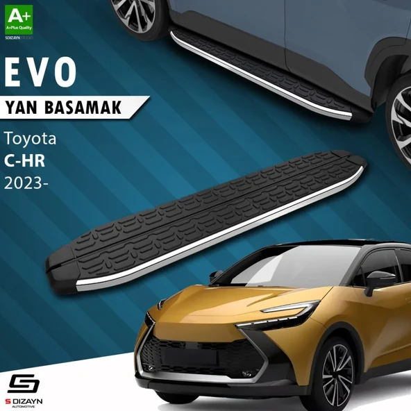 S-Dizayn Toyota C-HR 2 Evo Krom Yan Basamak 173 Cm 2023 Üzeri A+ Kalite ürün görseli 1