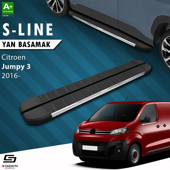 S-Dizayn Citroen Jumpy 3 Uzun Şase S-Line Krom Yan Basamak 243 Cm 2016 Üzeri A+ Kalite ürün görseli 1
