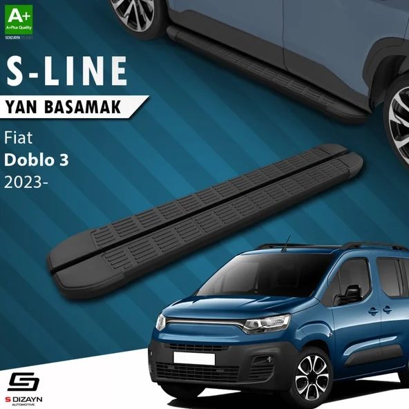 S-Dizayn Fiat Doblo 3 S-Line Siyah Yan Basamak 203 Cm 2023 Üzeri ürün görseli 1