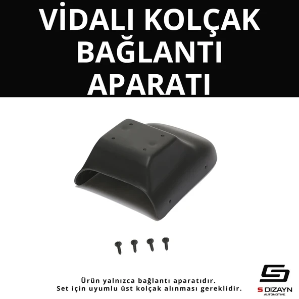 S-Dizayn Peugeot 208 ABS Vidalı Kol Dayama Kolçak Alt Adaptör 2012-2019 A+Kalite ürün görseli 1