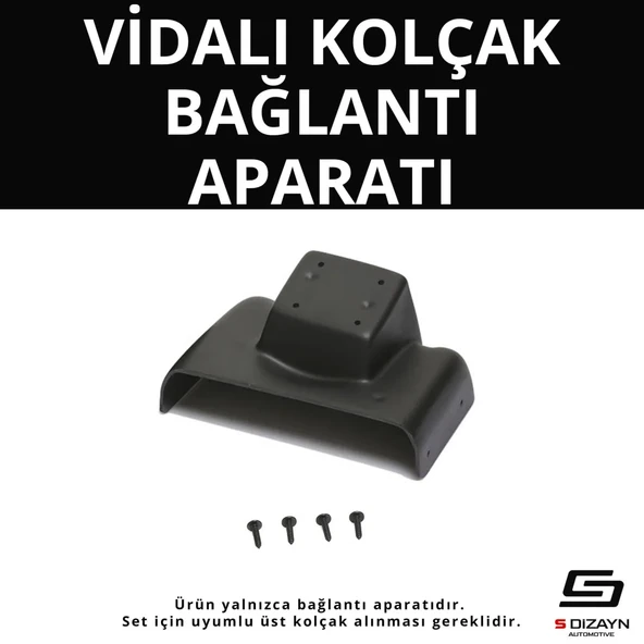 S-Dizayn Ford Focus 3 ABS Vidalı Kol Dayama Kolçak Alt Adaptör 2011-2014 A+Kalite ürün görseli 1