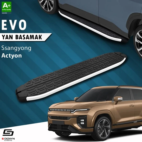 S-Dizayn Ssangyong Actyon Evo Aluminyum Yan Basamak 183 Cm 2024 Üzeri A+ Kalite ürün görseli 1