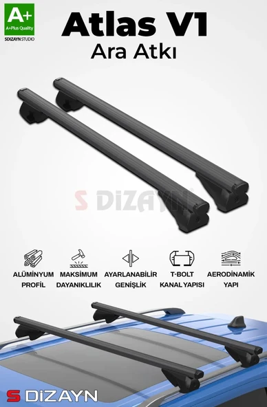 S-Dizayn Opel Zafira S-Bar Atlas V1 Ara Atkı Tavan Taşıyıcı Barı Siyah 120 Cm 1995-2005 A+ Kalite ürün görseli 1