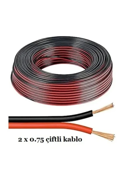 Çiftli Kablo Tesisat Hoparlör Kablosu 2 X 0.75 Elektrik Kablosu 5 Metre Fiyatıdır ürün görseli 1