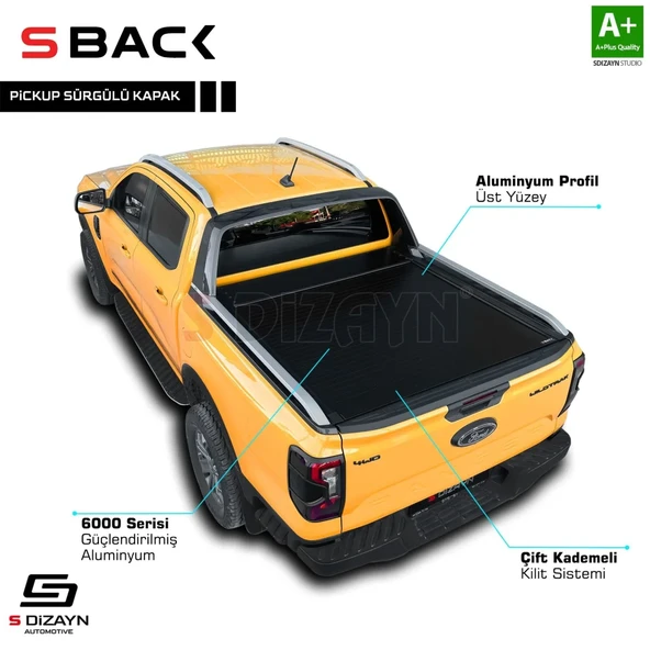 S-Dizayn Ford Ranger 4 S-Back Sürgülü Kapak Siyah V1 2023 Üzeri ürün görseli 1