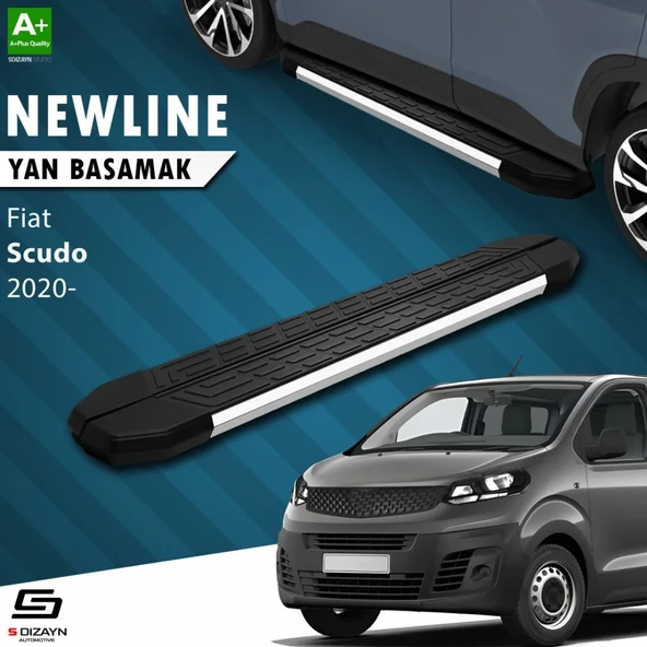 S-Dizayn Fiat Scudo 3 Kısa Şase NewLine Krom Yan Basamak 213 Cm 2020 Üzeri A+ Kalite ürün görseli 1
