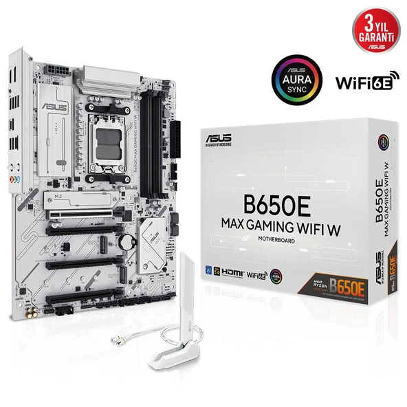 ASUS B650E MAX GAMING WIFI W 4xDDR5 DP/HDMI 3xM.2 AM5 ANAKART ürün görseli 1