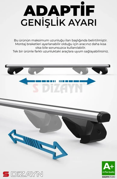 S-Dizayn Chevrolet Captiva S-Bar Atlas V1 Ara Atkı Tavan Taşıyıcı Barı Gri 130 Cm 2016-2018 A+ Kalite ürün görseli 1