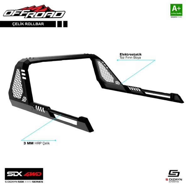 S-Dizayn SDX 4WD Off Road Isuzu D-Max 3 Çelik Roll Bar V1 2019 Üzeri ürün görseli 1