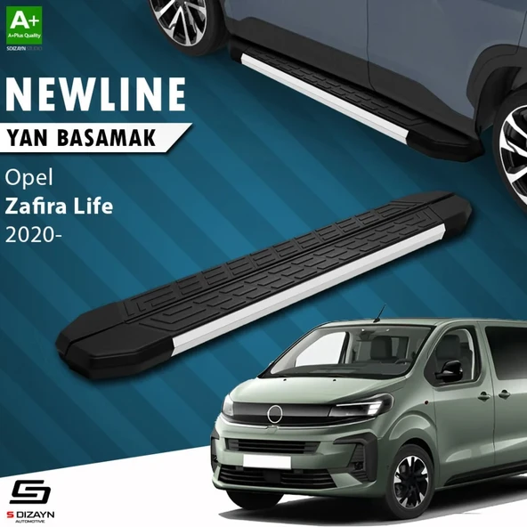 S-Dizayn Opel Zafira Life Uzun Şase NewLine Aluminyum Yan Basamak 243 Cm 2020 Üzeri A+ Kalite ürün görseli 1