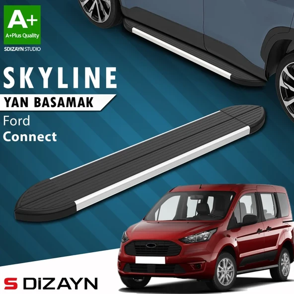 S-Dizayn Ford Connect 3 Skyline Aluminyum Yan Basamak 193 Cm 2023 Üzeri A+ Kalite ürün görseli 1