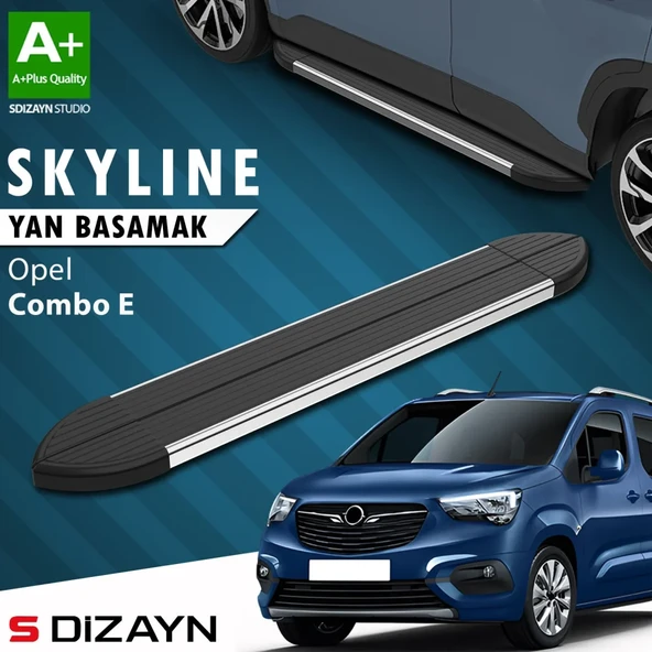 S-Dizayn Opel Combo E Kısa Şase Skyline Krom Yan Basamak 203 Cm 2018 Üzeri A+ Kalite ürün görseli 1