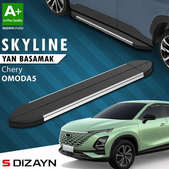 S-Dizayn Chery Omoda5 Skyline Krom Yan Basamak 183 Cm 2022 Üzeri A+ Kalite ürün görseli 1