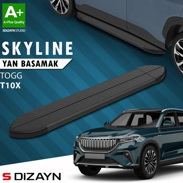 S-Dizayn TOGG T10X Skyline Siyah Yan Basamak 203 Cm 2023 Üzeri A+ Kalite ürün görseli 1
