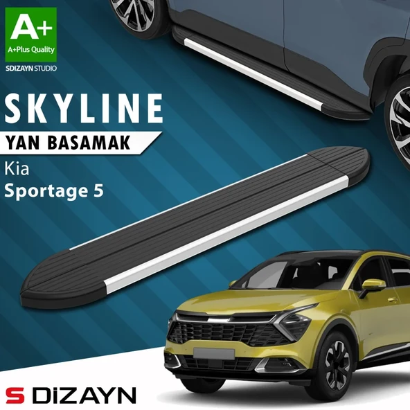 S-Dizayn Kia Sportage 5 Skyline Aluminyum Yan Basamak 173 Cm 2021 Üzeri A+ Kalite ürün görseli 1