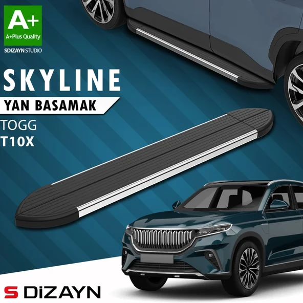 S-Dizayn TOGG T10X Skyline Krom Yan Basamak 203 Cm 2023 Üzeri A+ Kalite ürün görseli 1