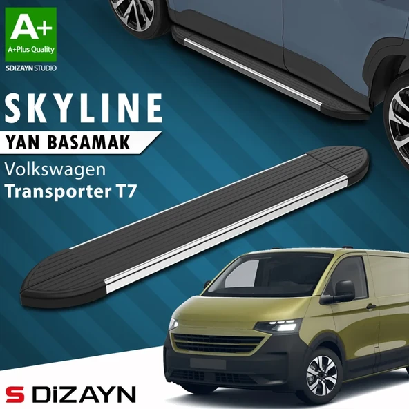 S-Dizayn VW Transporter T7 Skyline Krom Yan Basamak 223 Cm 2024 Üzeri A+ Kalite ürün görseli 1