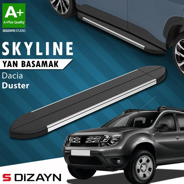S-Dizayn Dacia Duster Skyline Krom Yan Basamak 173 Cm 2009-2018 A+ Kalite ürün görseli 1