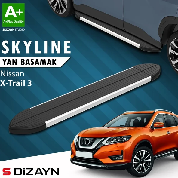 S-Dizayn Nissan X-Trail T32 Skyline Aluminyum Yan Basamak 183 Cm 2014-2022 A+ Kalite ürün görseli 1