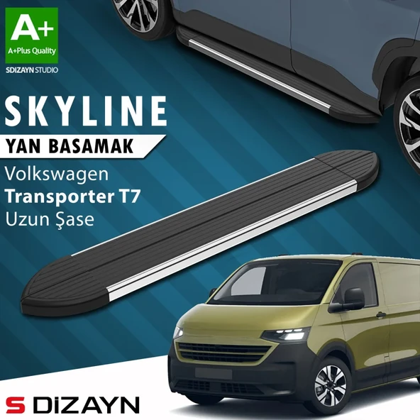 S-Dizayn VW Transporter T7 Skyline Krom Yan Basamak 263 Cm 2024 Üzeri A+ Kalite ürün görseli 1