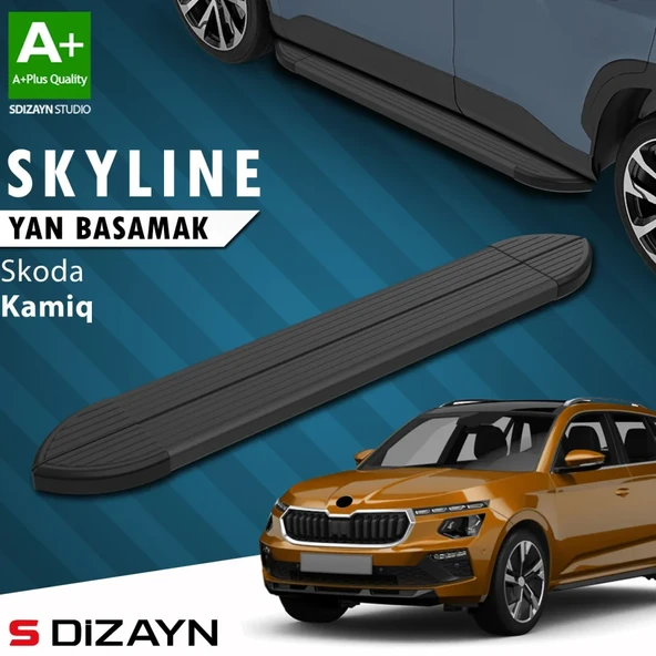 S-Dizayn Skoda Kamiq Skyline Siyah Yan Basamak 183 Cm 2019 Üzeri A+ Kalite ürün görseli 1