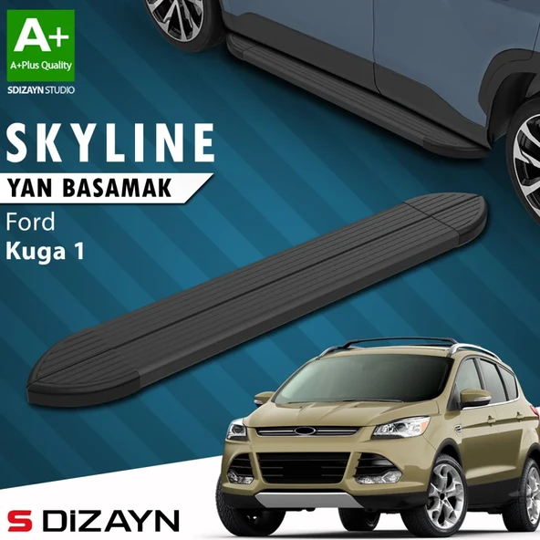 S-Dizayn Ford Kuga 1 Skyline Siyah Yan Basamak 183 Cm 2008-2012 A+ Kalite ürün görseli 1
