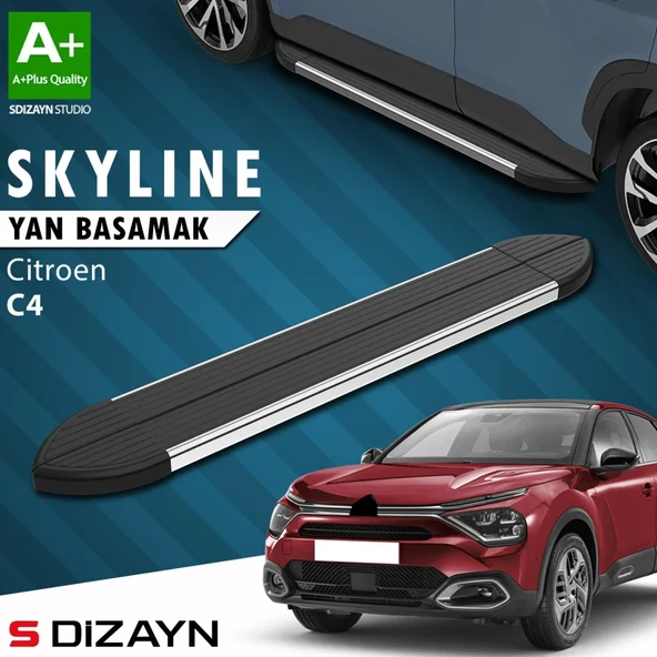S-Dizayn Citroen C4 3 Skyline Krom Yan Basamak 183 Cm 2021 Üzeri A+ Kalite ürün görseli 1