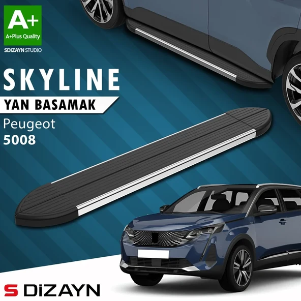 S-Dizayn Peugeot 5008 2 Skyline Krom Yan Basamak 203 Cm 2017-2023 A+ Kalite ürün görseli 1