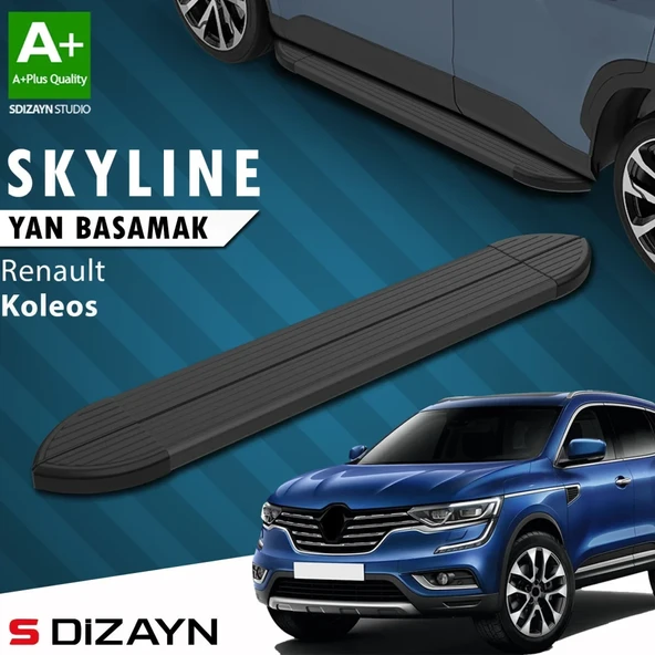 S-Dizayn Renault Koleos 2 Skyline Siyah Yan Basamak 163 Cm 2016 Üzeri A+ Kalite ürün görseli 1
