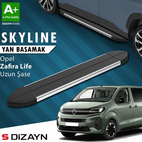S-Dizayn Opel Zafira Life Skyline Krom Yan Basamak 243 Cm 2020 Üzeri A+ Kalite ürün görseli 1
