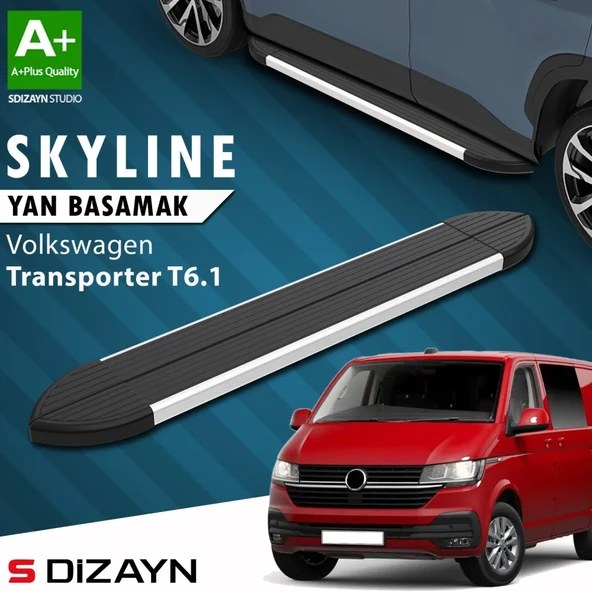 S-Dizayn VW Transporter T6.1 Kısa Şase Skyline Aluminyum Yan Basamak 213 Cm 2019-2024 A+ Kalite ürün görseli 1