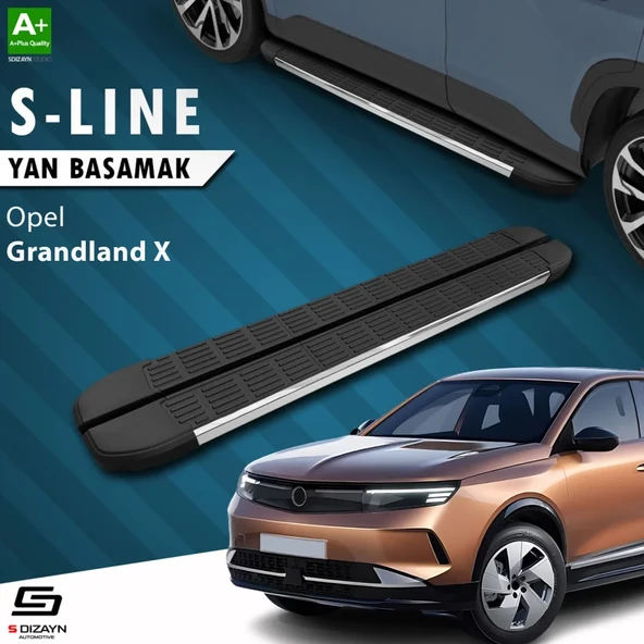 S-Dizayn Opel Grandland X 2 Hybrid S-Line Krom Yan Basamak 183 Cm 2024 Üzeri A+ Kalite ürün görseli 1
