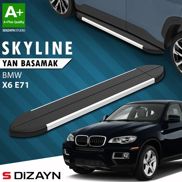 S-Dizayn Bmw X6 E71 Skyline Aluminyum Yan Basamak 193 Cm 2008-2014 A+ Kalite ürün görseli 1