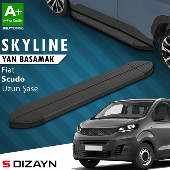 S-Dizayn Fiat Scudo 3 Skyline Siyah Yan Basamak 243 Cm 2020 Üzeri A+ Kalite ürün görseli 1
