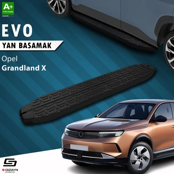 S-Dizayn Opel Grandland X 2 Hybrid Evo Siyah Yan Basamak 183 Cm 2024 Üzeri A+ Kalite ürün görseli 1