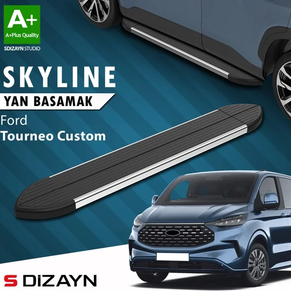 S-Dizayn Ford Tourneo Custom 2 Skyline Krom Yan Basamak 223 Cm 2023 Üzeri A+ Kalite ürün görseli 1