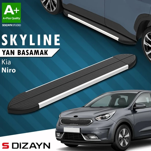 S-Dizayn Kia Niro Skyline Aluminyum Yan Basamak 183 Cm 2017 Üzeri A+ Kalite ürün görseli 1