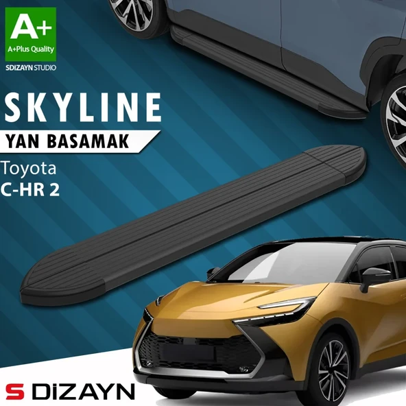 S-Dizayn Toyota C-HR 2 Skyline Siyah Yan Basamak 173 Cm 2023 Üzeri A+ Kalite ürün görseli 1