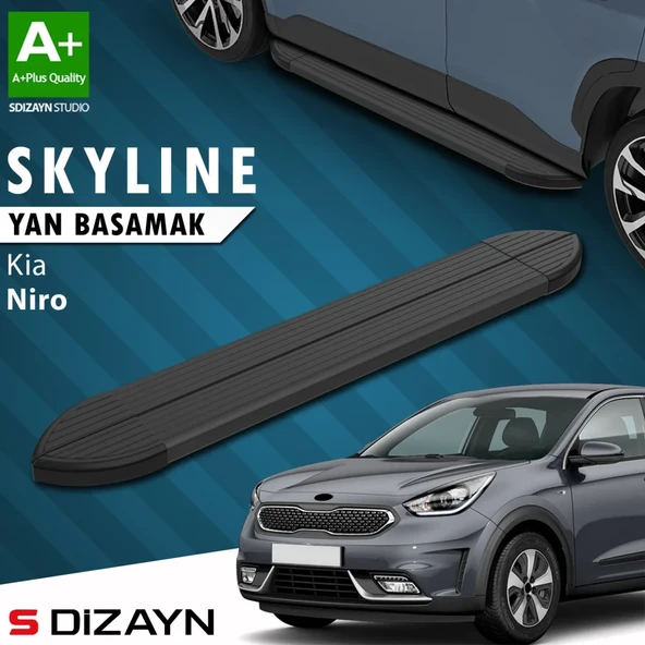S-Dizayn Kia Niro Skyline Siyah Yan Basamak 183 Cm 2017 Üzeri A+ Kalite ürün görseli 1