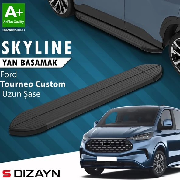 S-Dizayn Ford Tourneo Custom 2 Skyline Siyah Yan Basamak 263 Cm 2023 Üzeri A+ Kalite ürün görseli 1