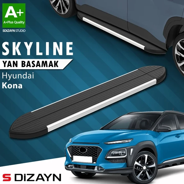 S-Dizayn Hyundai Kona Skyline Aluminyum Yan Basamak 173 Cm 2018-2023 A+ Kalite ürün görseli 1