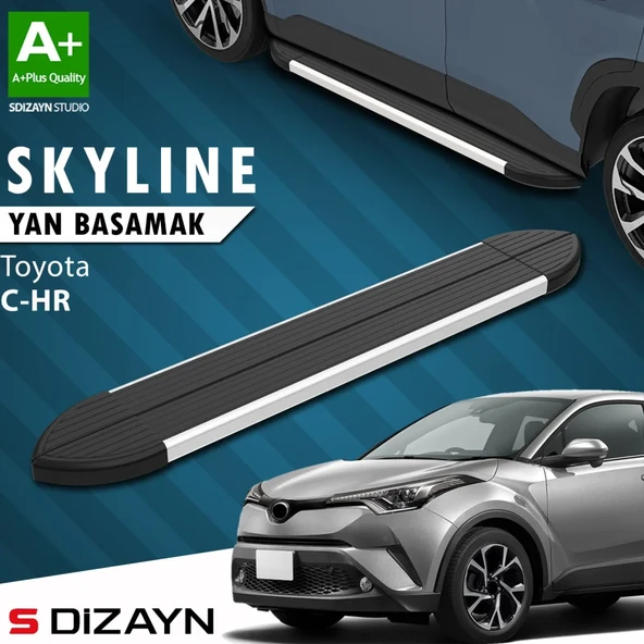 S-Dizayn Toyota C-HR Skyline Aluminyum Yan Basamak 173 Cm 2016-2023 A+ Kalite ürün görseli 1
