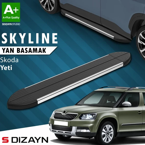 S-Dizayn Skoda Yeti Skyline Krom Yan Basamak 173 Cm 2009-2017 A+ Kalite ürün görseli 1
