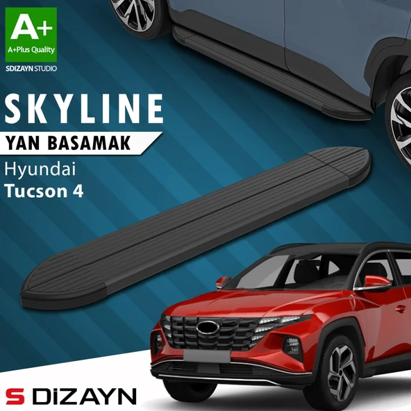 S-Dizayn Hyundai Tucson 4 Skyline Siyah Yan Basamak 173 Cm 2021 Üzeri A+ Kalite ürün görseli 1