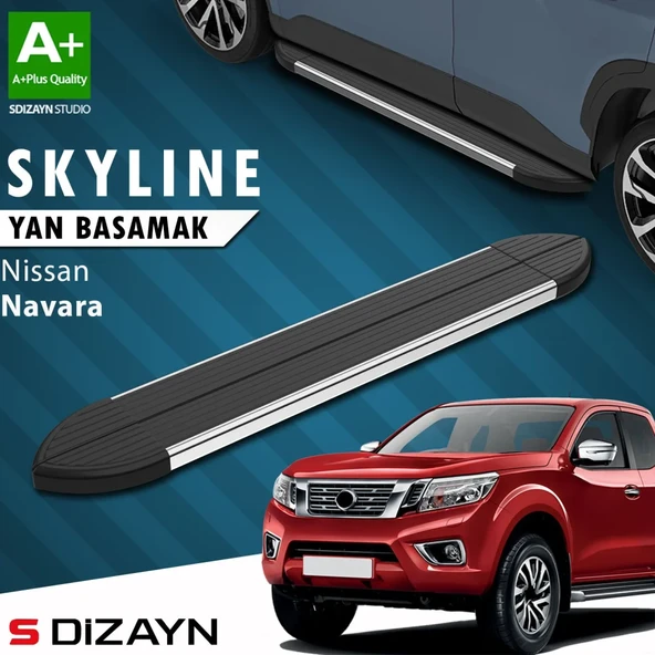 S-Dizayn Nissan Navara 3 Skyline Krom Yan Basamak 203 Cm 2015 Üzeri A+ Kalite ürün görseli 1