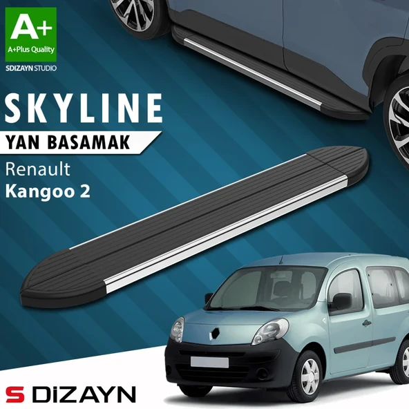 S-Dizayn Renault Kangoo 2 Skyline Krom Yan Basamak 193 Cm 2008-2020 A+ Kalite ürün görseli 1