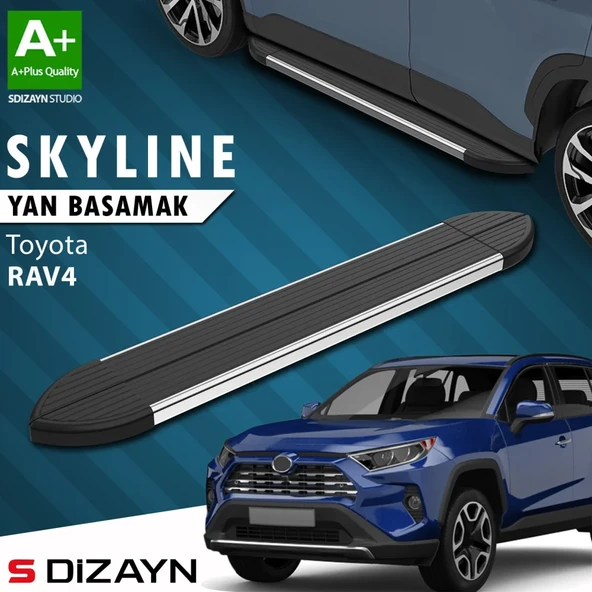 S-Dizayn Toyota RAV 4 5 Skyline Krom Yan Basamak 173 Cm 2018 Üzeri A+ Kalite ürün görseli 1