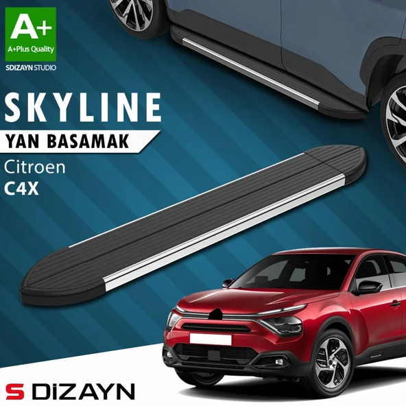 S-Dizayn Citroen C4 X Skyline Krom Yan Basamak 183 Cm 2022 Üzeri A+ Kalite ürün görseli 1