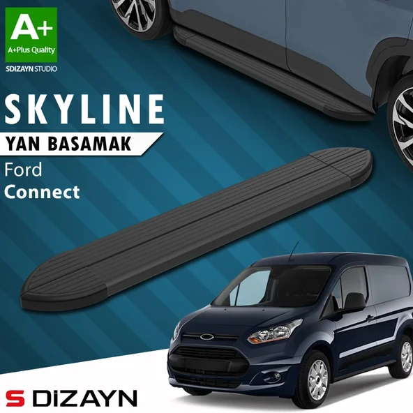 S-Dizayn Ford Connect 2 Skyline Siyah Yan Basamak 183 Cm 2014-2023 A+ Kalite ürün görseli 1